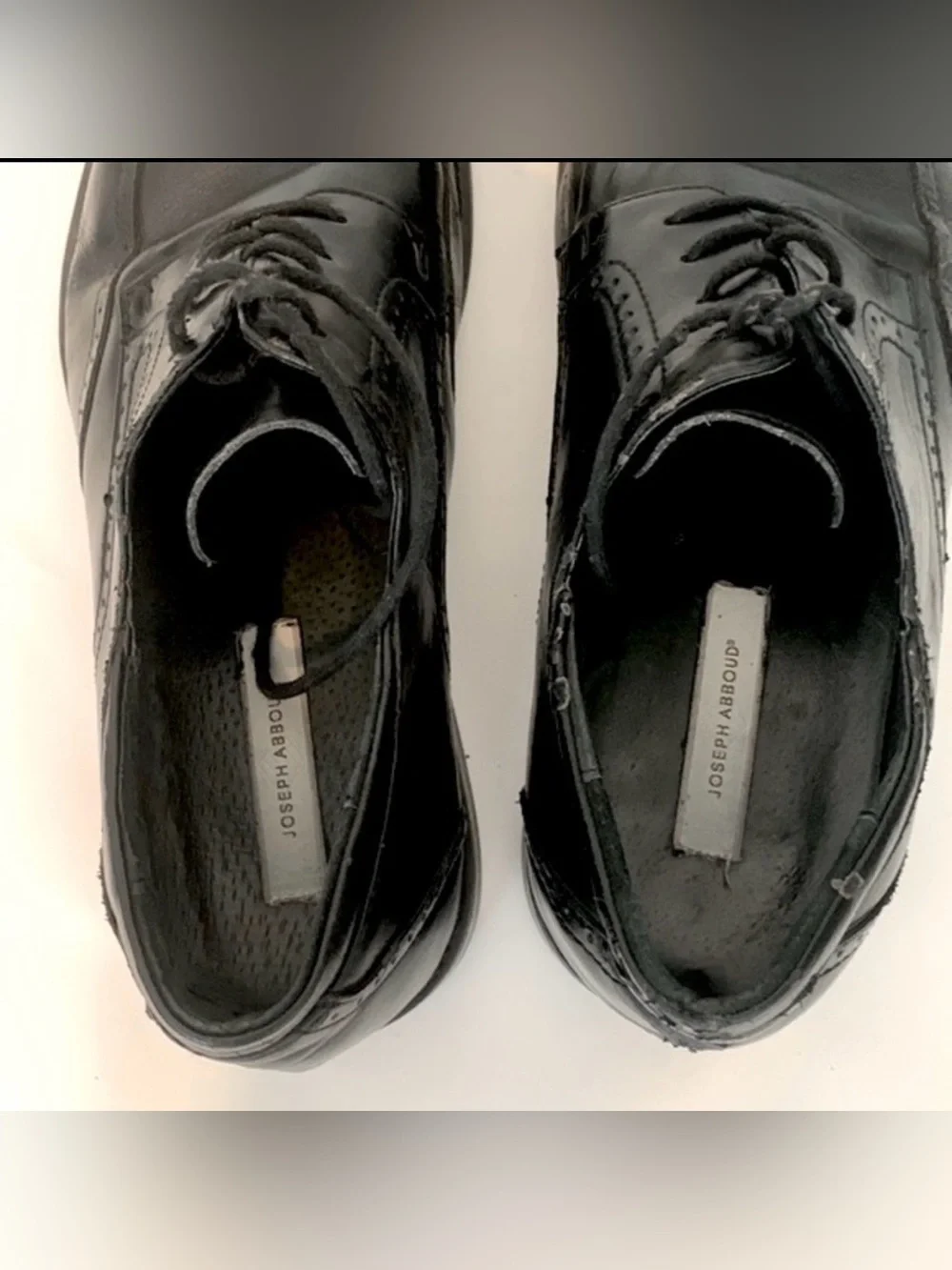 JOSEPH ABBOUD MENS DRESS SHOES BLACK LEATHER LACE UP 13D